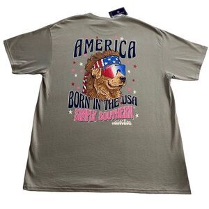 SIMPLY SOUTHERN WOMEN’S XLARGE “AMERICA BORN IN THE USA”  Short Sleeve Tshirt
